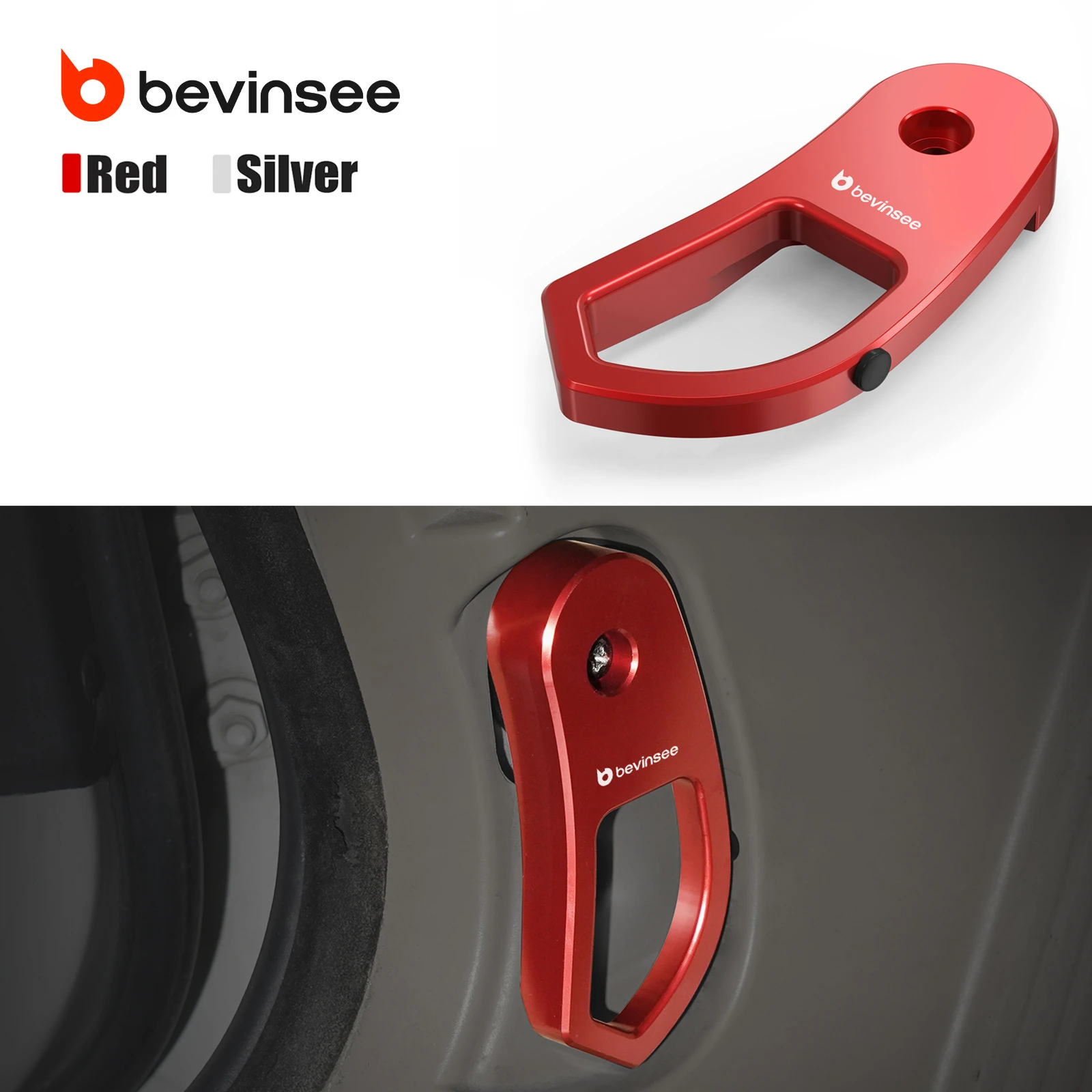 BEVINSEE Aluminum Engine Hood Release Lever Handle Bracket Trim for BMW E46/X3 E83, Replace for 51238223163(fit for LHD Vehicle)