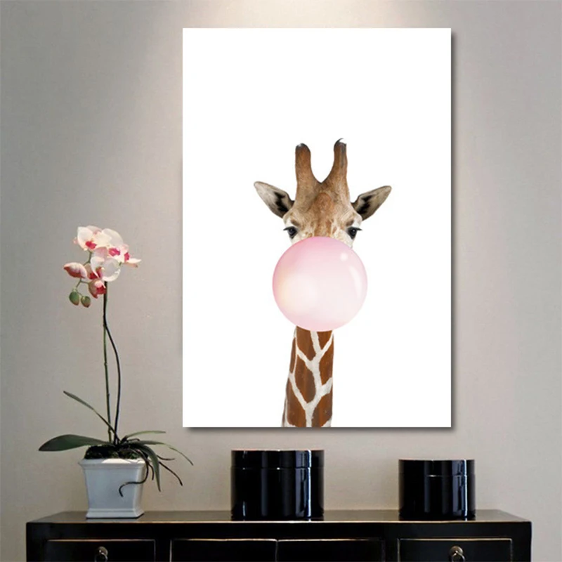 ศิลปะบอลลูนผ้าจิตรกรรมตกแต่งสัตว์พื้นหลังผ้าใบตกแต่งโปสเตอร์ห้องนอนการตกแต่งบ้าน