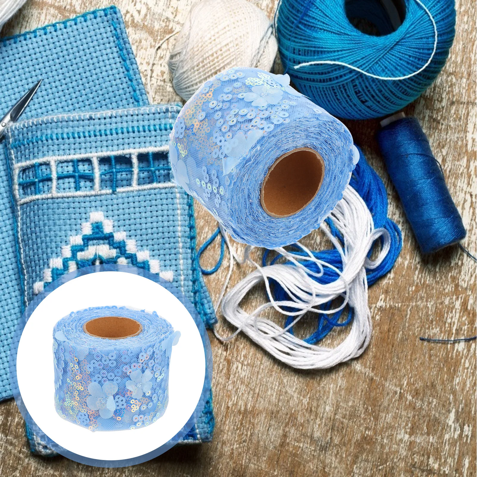 

1 Roll Thin Gauze Ribbon Embroidered Sequin Webbing For Diy Bow Making Craft Material Ribbon Hair Clip Headwear Accessory