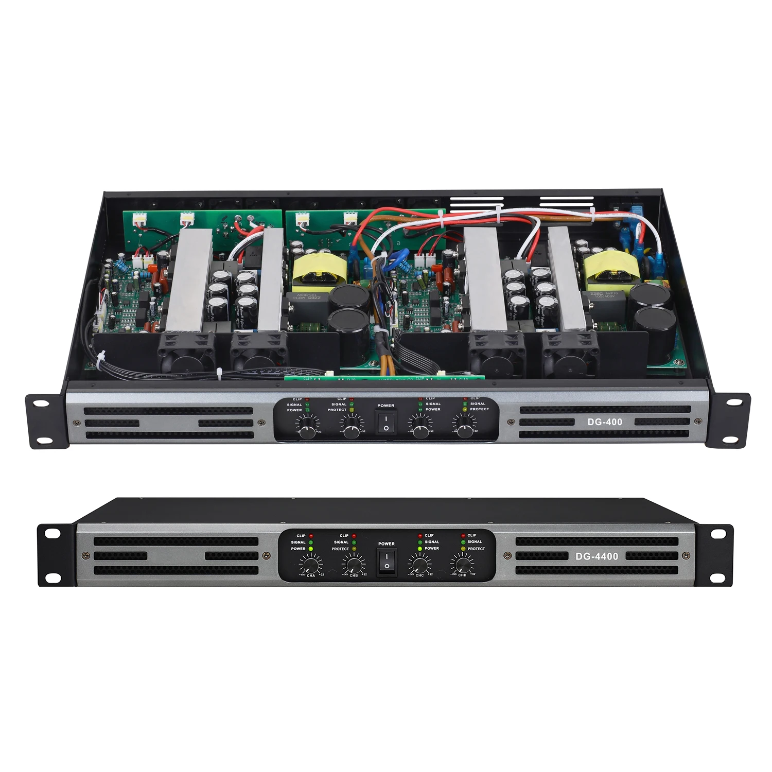 DG-4400 1U 4x400W 4-Channel Digital Power Amplifier Rack Mount Stereo Class D for Stage Pro DJ KTV Live Sound System