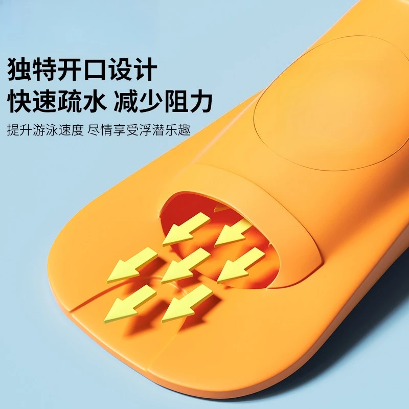 Adult Lightweight Silicone Short Swimming Fins for Freestyle Breaststroke, Diving Training Equipment for Pool and Swim