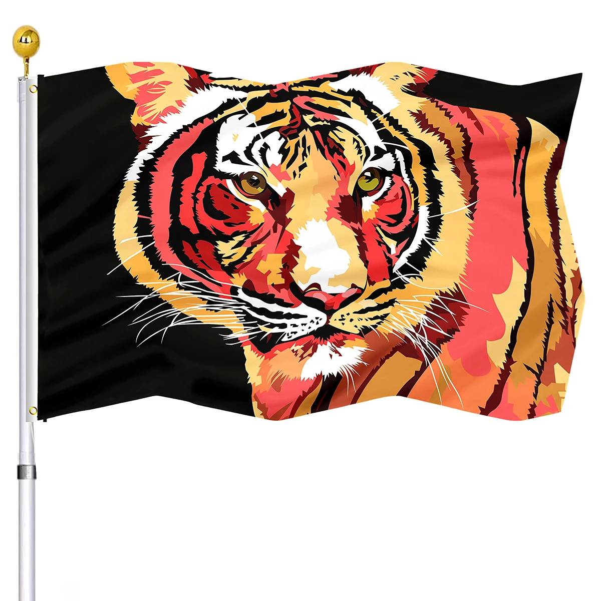 Tiger Garden Flag Color Oil Painting Animal Portrait Artwork Flags House Indoor Party Outdoor Living Room Decorations Yard Flag