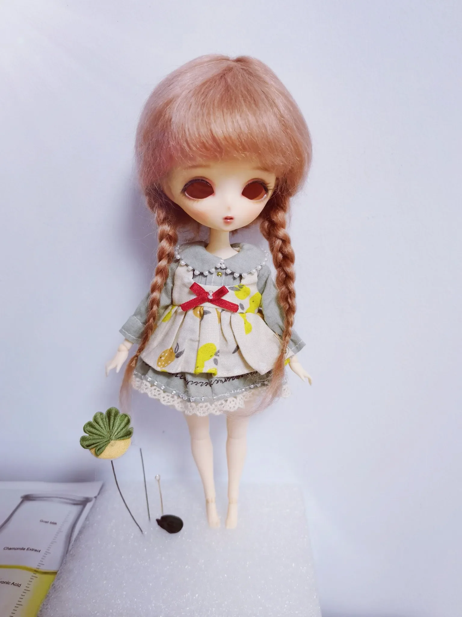 （Customize 30 Days） BJD DD SD MSD 1/12 1/6 1/8 1/4 1/3 doll's Photo props Accessoriess Double braid girl wig 1pcs