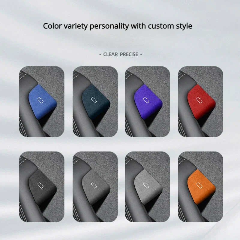 Adesivo Patch interruttore porta per Tesla nuovo modello 3 + Highland 2024 Alcantara adesivo interno in pelle scamosciata accessori decorativi