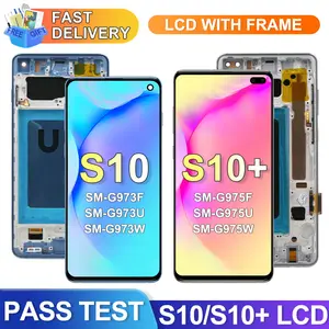 Bilashmart With Frame Samsung Galaxy S10 Plus S10+ G975 G975F Lcd Display Digital Touch Screen Samsung Galaxy S10 G973F Assembly