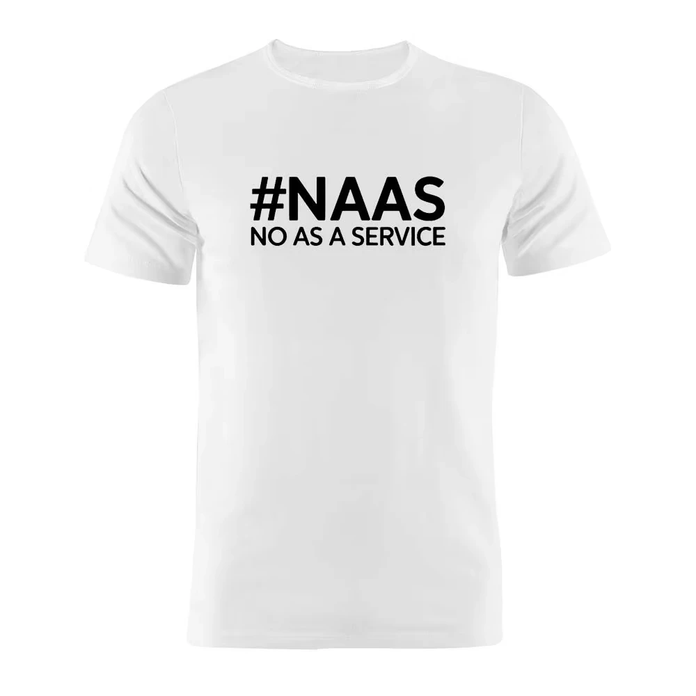 

Футболка унисекс из чистого хлопка с забавным принтом для программистов, разработчиков, кодировщиков, с надписью NAAS No As A Service Artwork Tee
