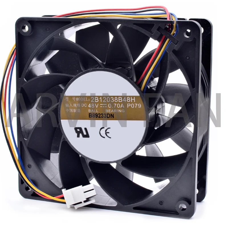 Brand New Original 2B12038B48H 12038 12cm 120mm Fan 48V 0.70A 4 Line Server Large Air Volume Cooling Fan