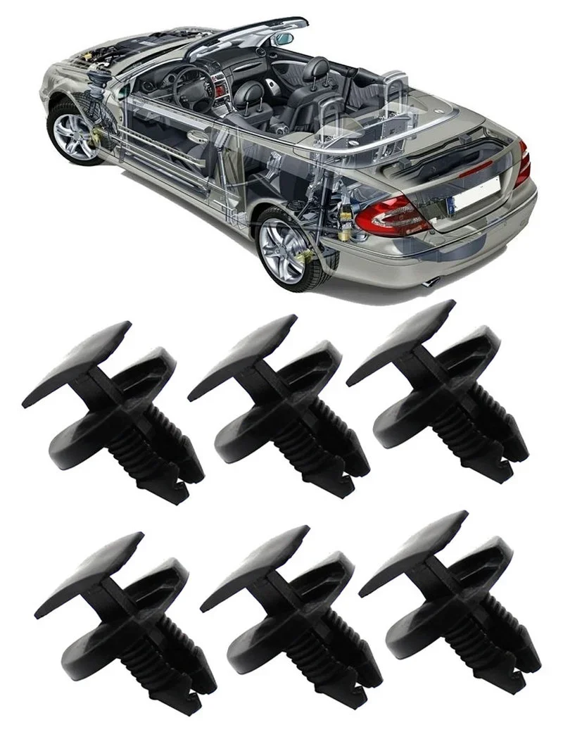 20pc For Peugeot Citroen Car Interior Bumper Fender Fixed Fastener Clips Push-in Retainer Rivet Clip Black Car Decor Accessories