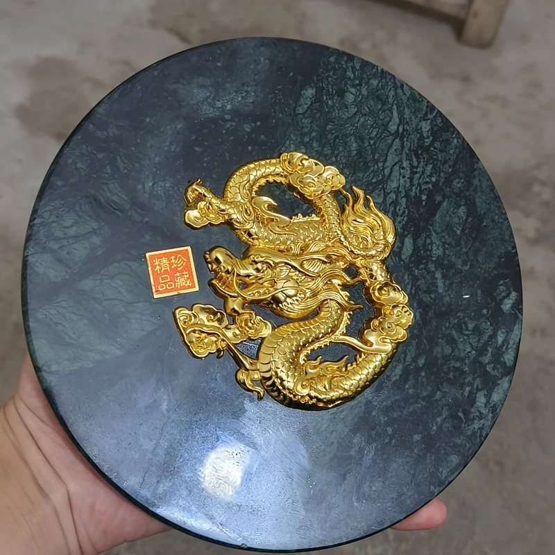 Manufacturer wholesale of medicinal stone and crafts, home decorations, auspicious dragon jade plate ornaments, live supply