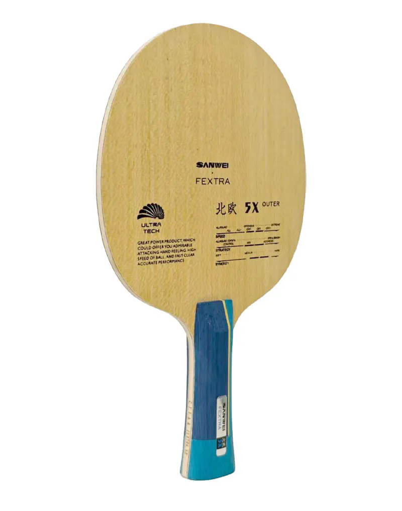 Original SANWEI FEXTRA 5X Table Tennis Blade Inner Outer Basalt Fiber Ping Pong Paddle Professional 7-Ply Table Tennis Racket