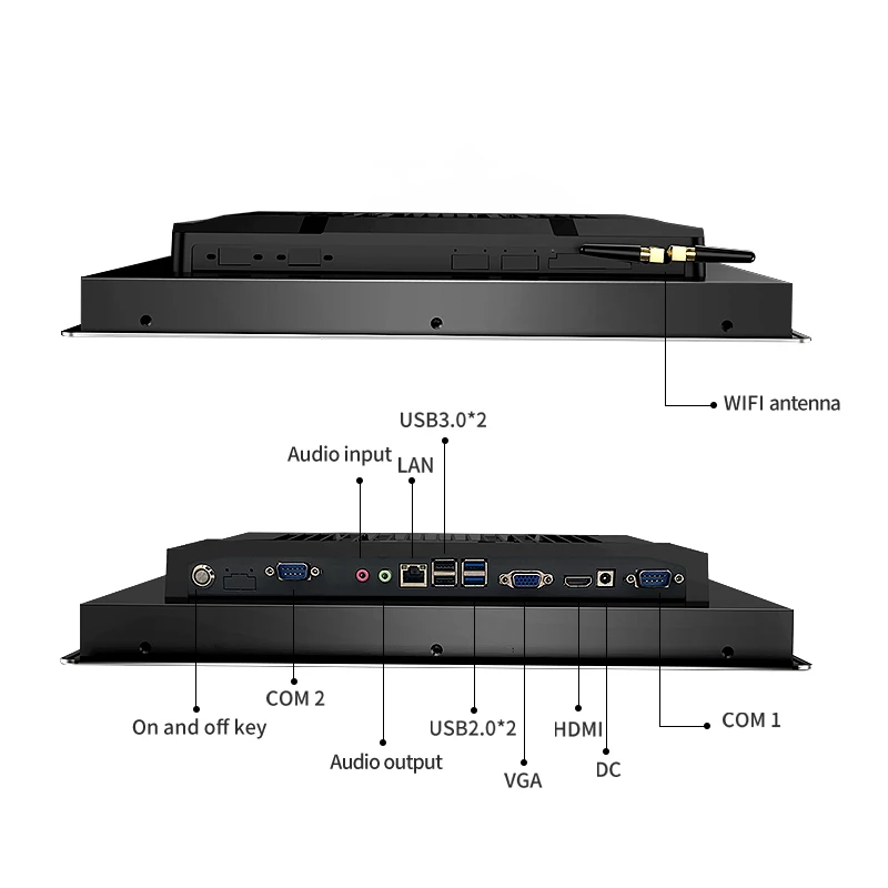 アルミニウム製の完全密閉型産業用タッチパネル,PC,ip65,128世代,i3, 4g,ddr3,1920g ssd,1080x12.1,インチ