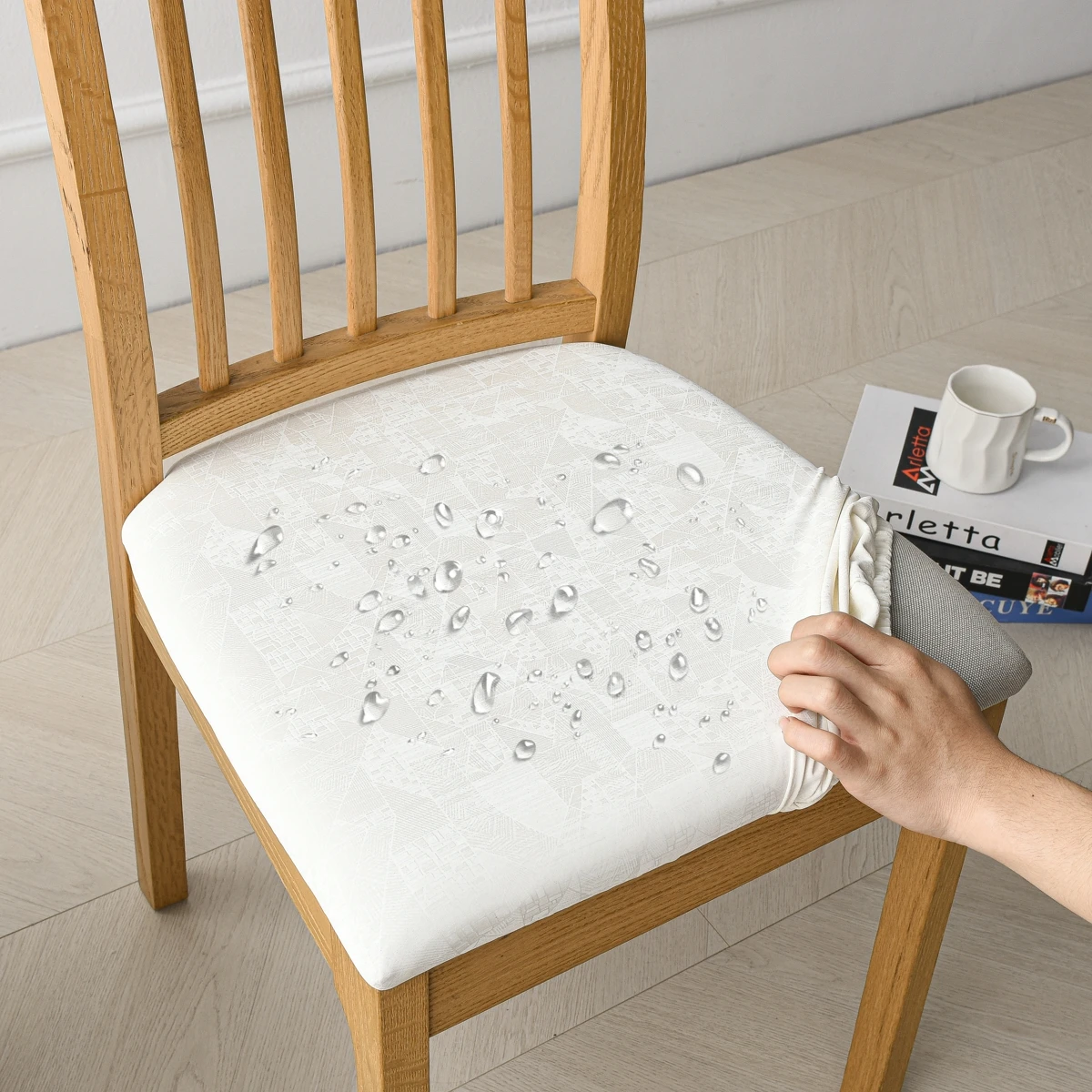 

4 шт., эластичные чехлы на сиденья для стула, водонепроницаемые, съемные, моющиеся, с мягкой обивкой, защитная подушка для стула для столовой, чехлы