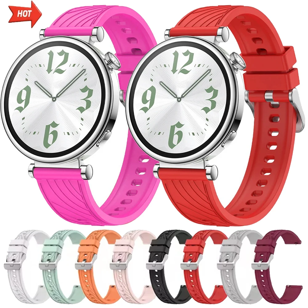 18mm Silicone Strap for Huawei Watch 5/GT7-6-5-4 41mm Soft Breathable Band for Huawei Watch 5/GT5 Pro 42mm Replacement Watchband