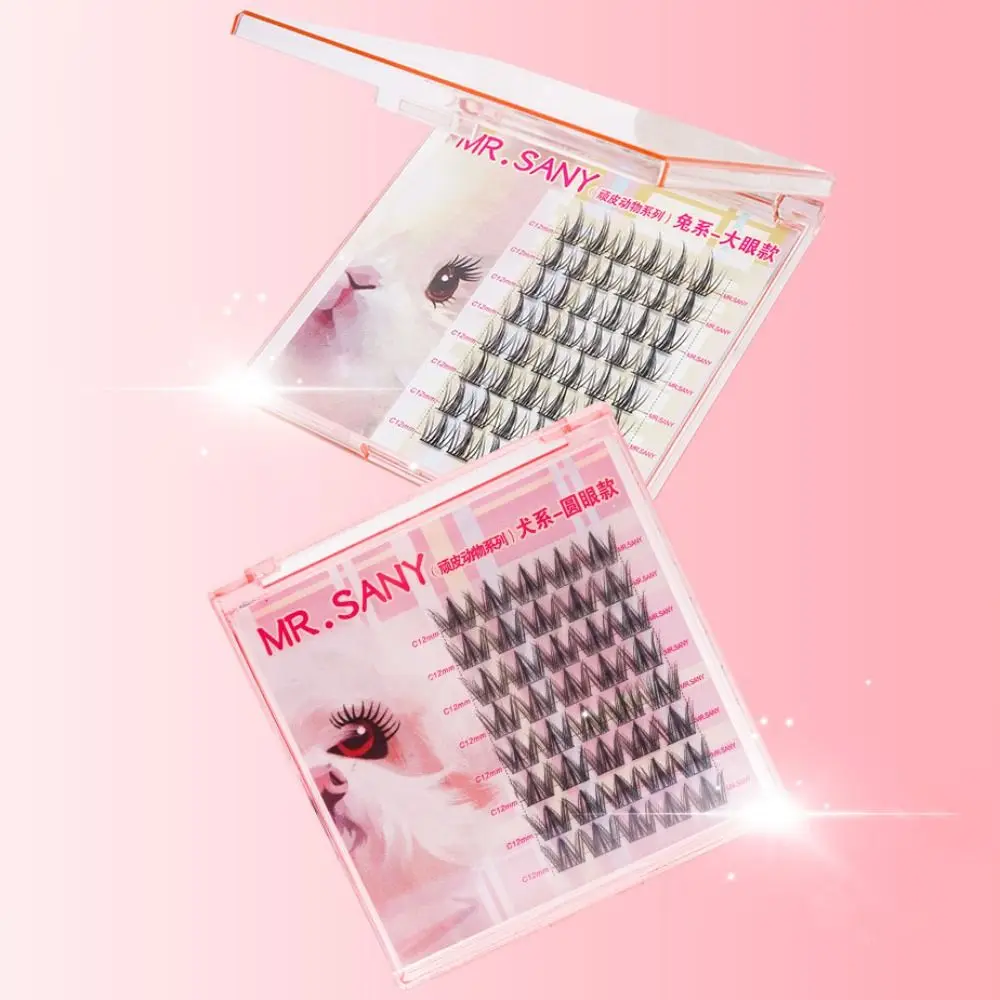 Makeup Tool DIY Segmented False Eyelash Lovable Manga Self-adhesive Lashes Hard Stem Clusters Glue Free False Eyelashes Girl