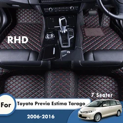 Tappetini auto personalizzati RHD per Toyota Previa Estima Tarago 2016 2015 2014 2013 2012 2011 2010 2009 2008 2007 2006 7 posti tappeti