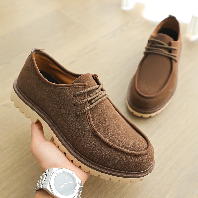 

Autumn Retro Loafers Men Comfort Suede Men's Walking Shoes Low Cut Platform Casual Shoes for Men Designer Shoes zapatos hombre