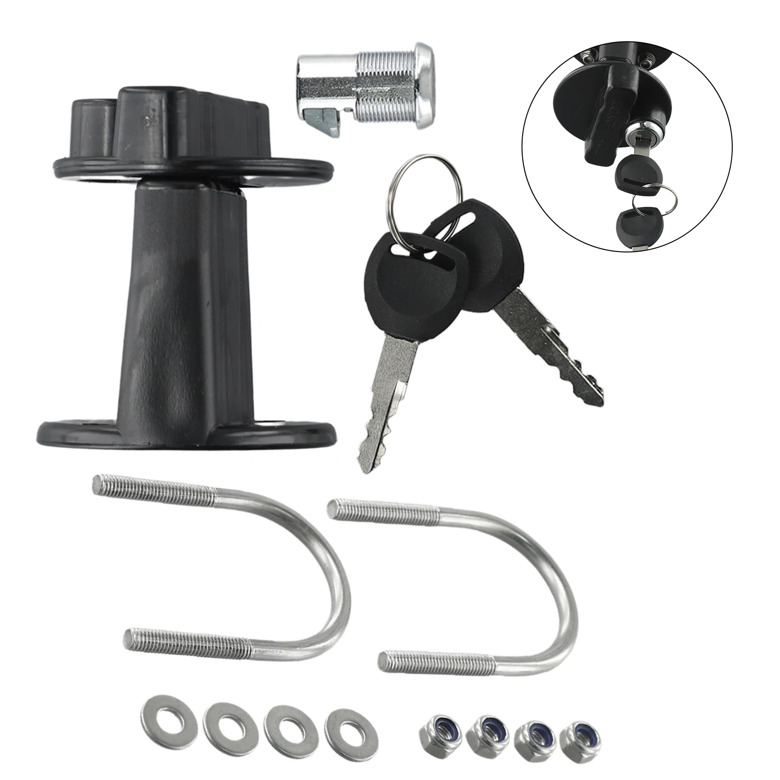 Brand New Garden Indoor Updated Lock Lock With Key 1 Set Accessories Bracket Holder Lock Fastener Parts Plastic Replacements