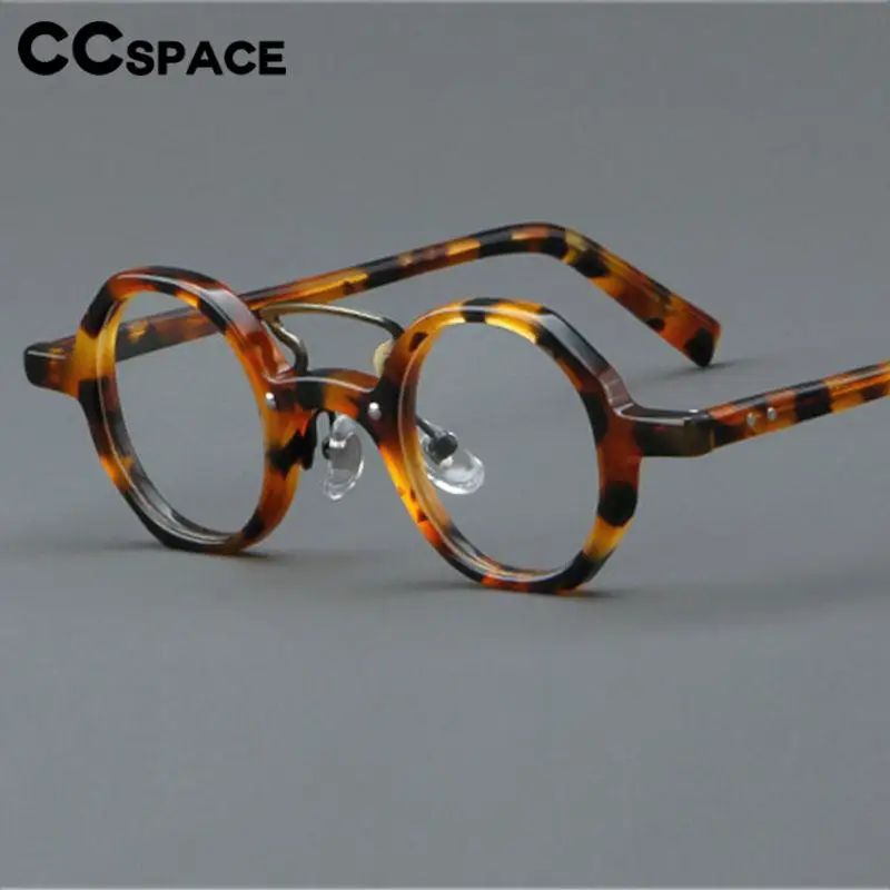 57057 Small Frame Round Acetate Optical Eyeglass Men Women Colorful Stripe Reading Prescription Spectacles Frame