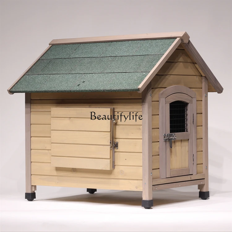 

Solid Wood Indoor Outdoor Anti-Corrosion Dog House Cage House Rainproof Courtyard Universal