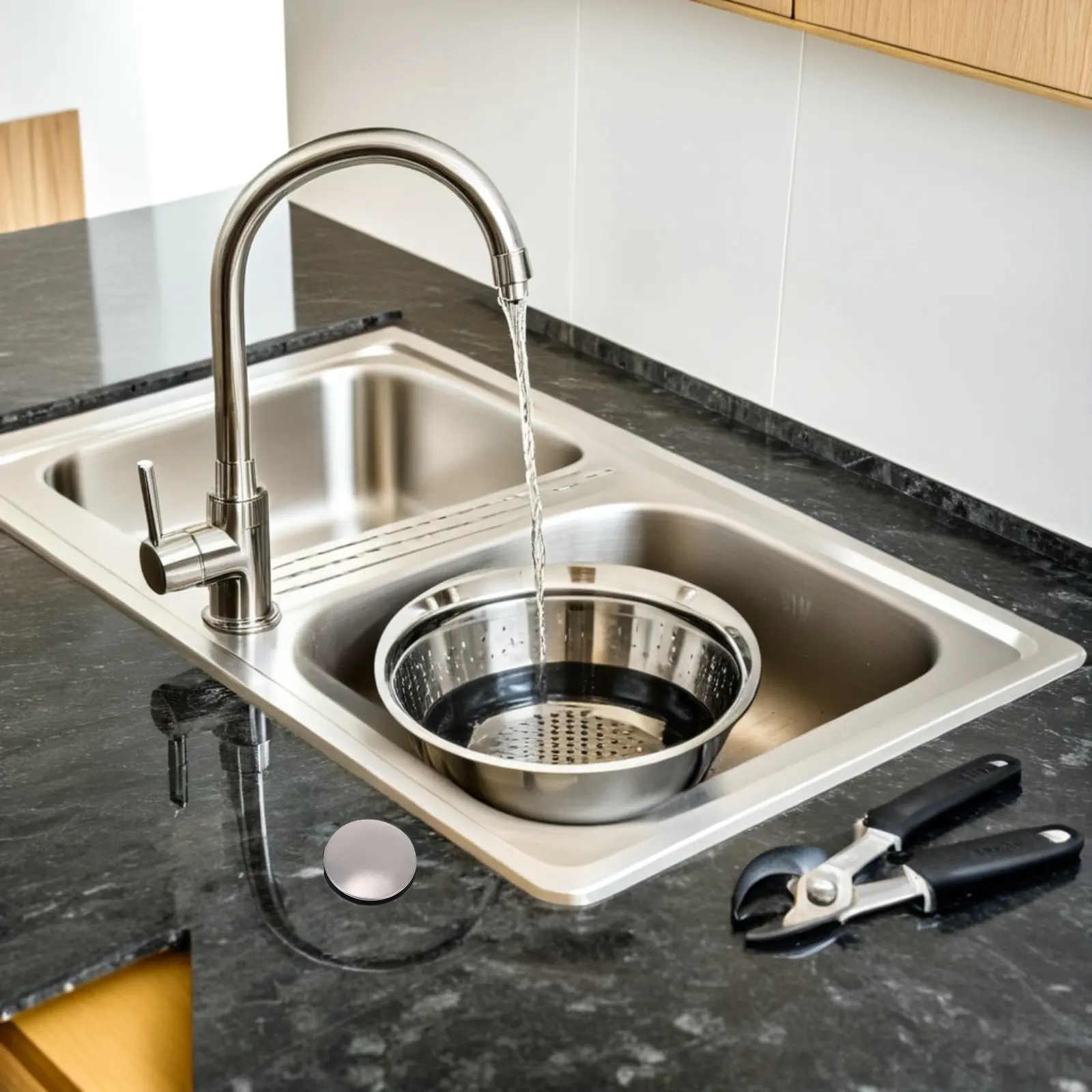 2pcs Stainless Steel Sink Hole Cover 25-30Mm/31-40Mm Kitchen Faucet Countertop Plug For Bathroom Metal Drain Cover Plate