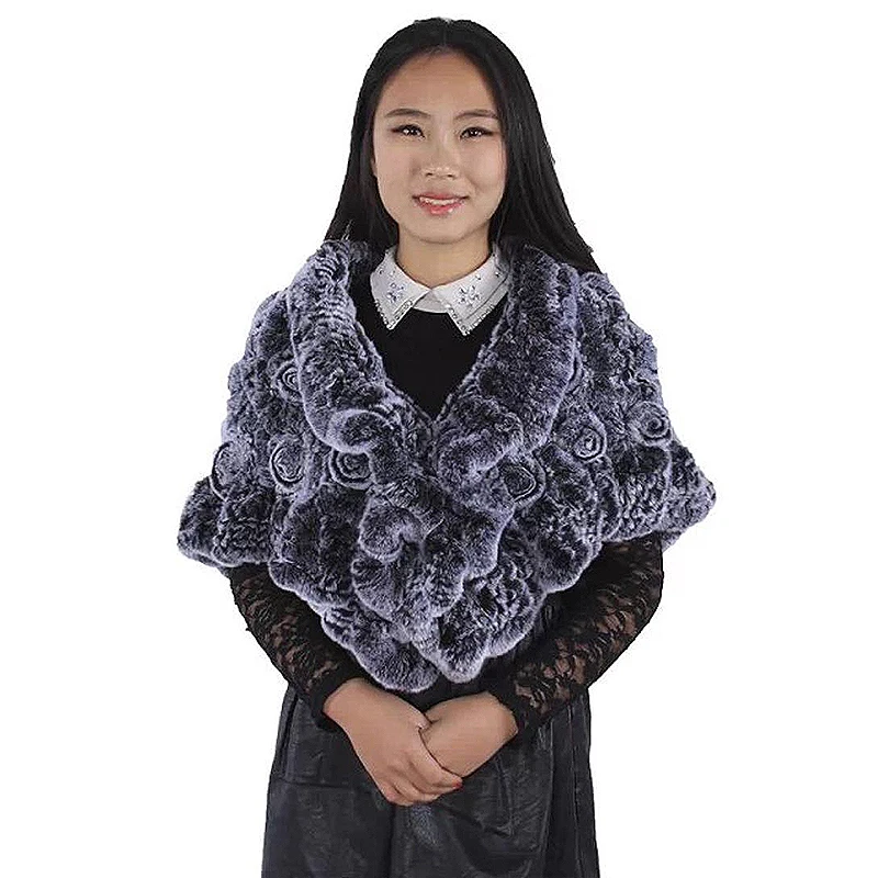 2022 cold winter rex rabbit fur shawl women thick warm real fur wedding shawls fur cape fashion genuine fur poncho