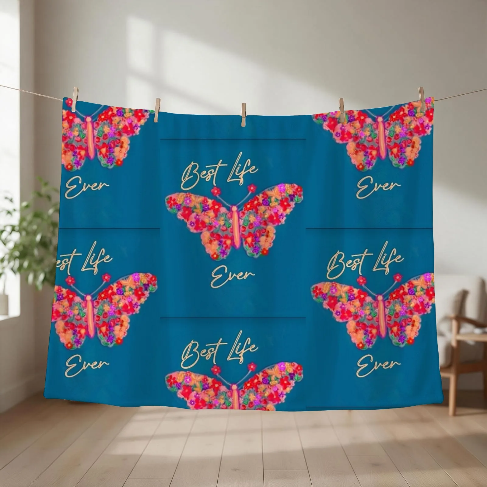 Best Life Bright Wildflower Butterfly Journal Etc. Throw Blanket Decoratives Decorative Throw For Sofa Thin Loose Blankets
