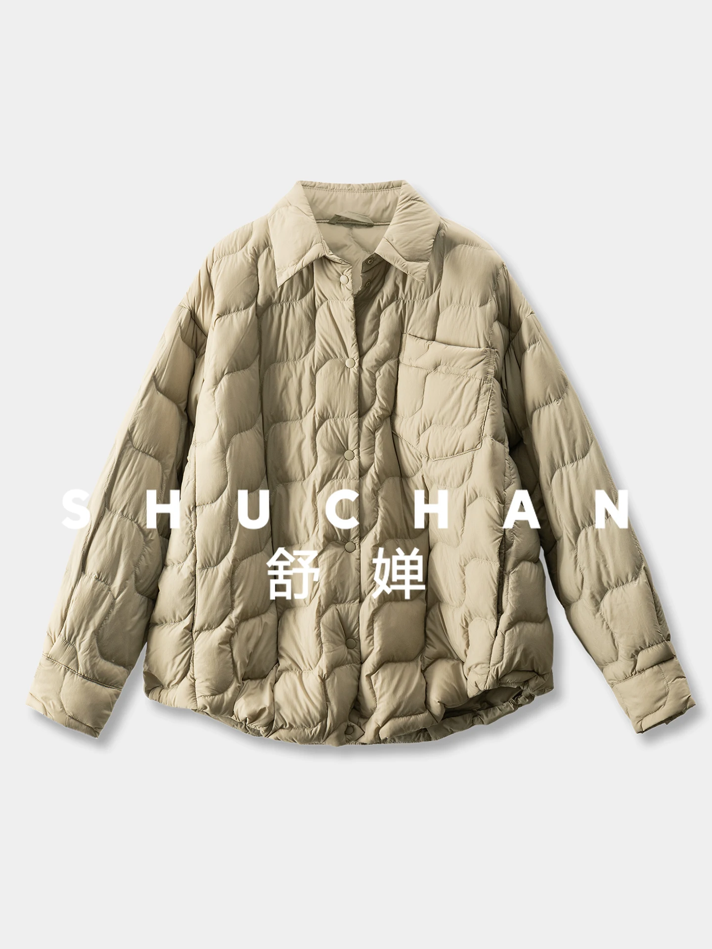 رقيقة خفيفة ودافئة بدون وزن، موجة فرنسية المعين مبطن 90 قميص مخملي بياقة أسفل سترة نسائية 39I7 #5