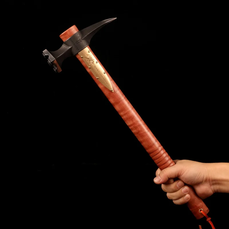 Portable Claw Hammer Multifunctional Armor-piercing Hammer Wooden Handle Outdoor Camping Hardware Hammers Display Ornament