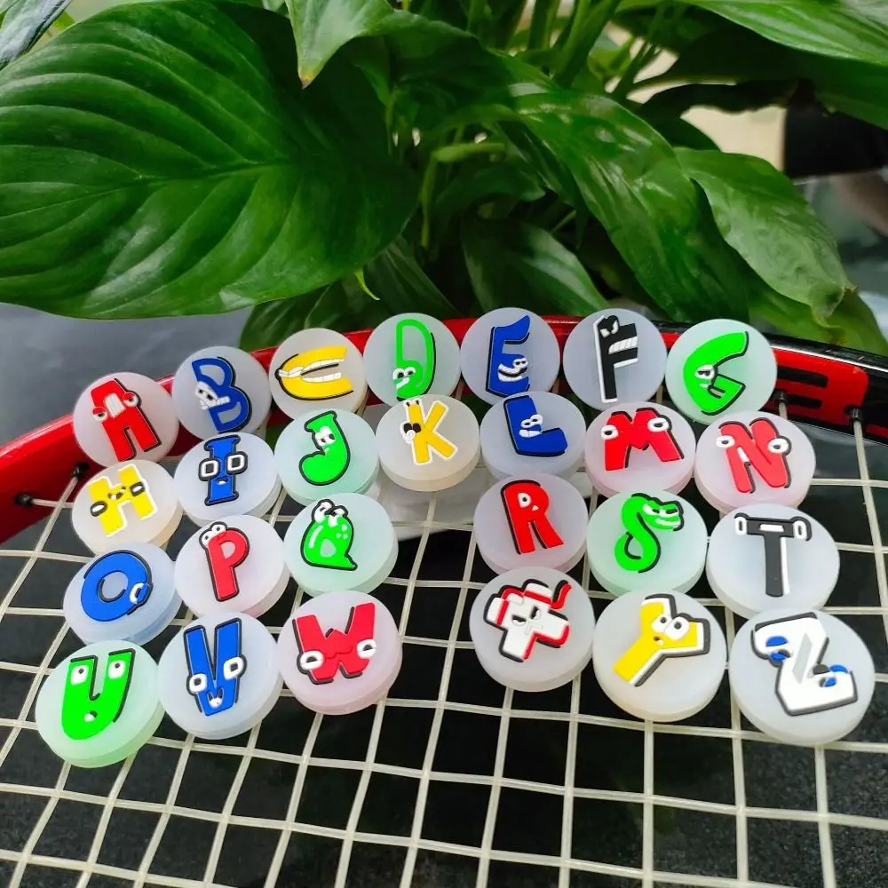 26 lettres anglaises Tennis amortisseur Anti-Vibration Absorption des chocs raquette de Tennis amortisseur personnalité mignon