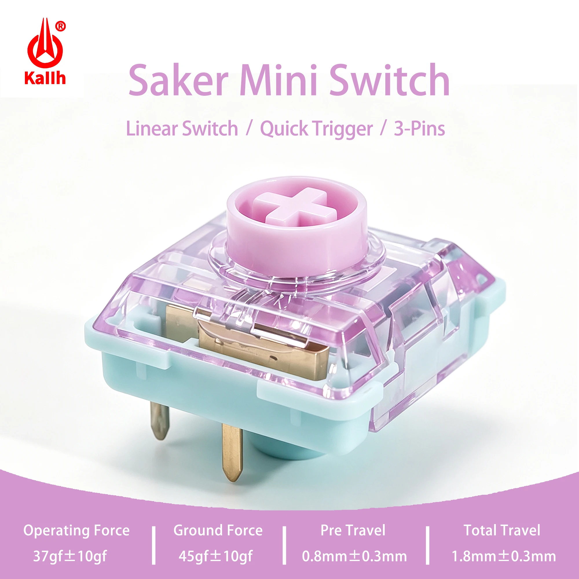 Kailh Hitbox Tastaturschalter 1353 Saker Mini Low Profile Silent Linear Creamy Switches 37gf für DIY Gaming Mechanische Tastatur – Detail 1