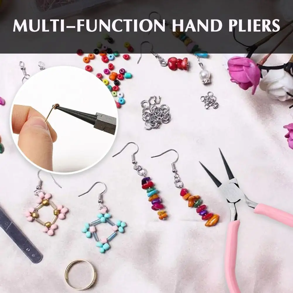 Multi-function Hand Pliers Jewelry Accessories Repair Wire Making Kit Pliers Scissors Opener Cutting/Bending And Tweezers Q4J3