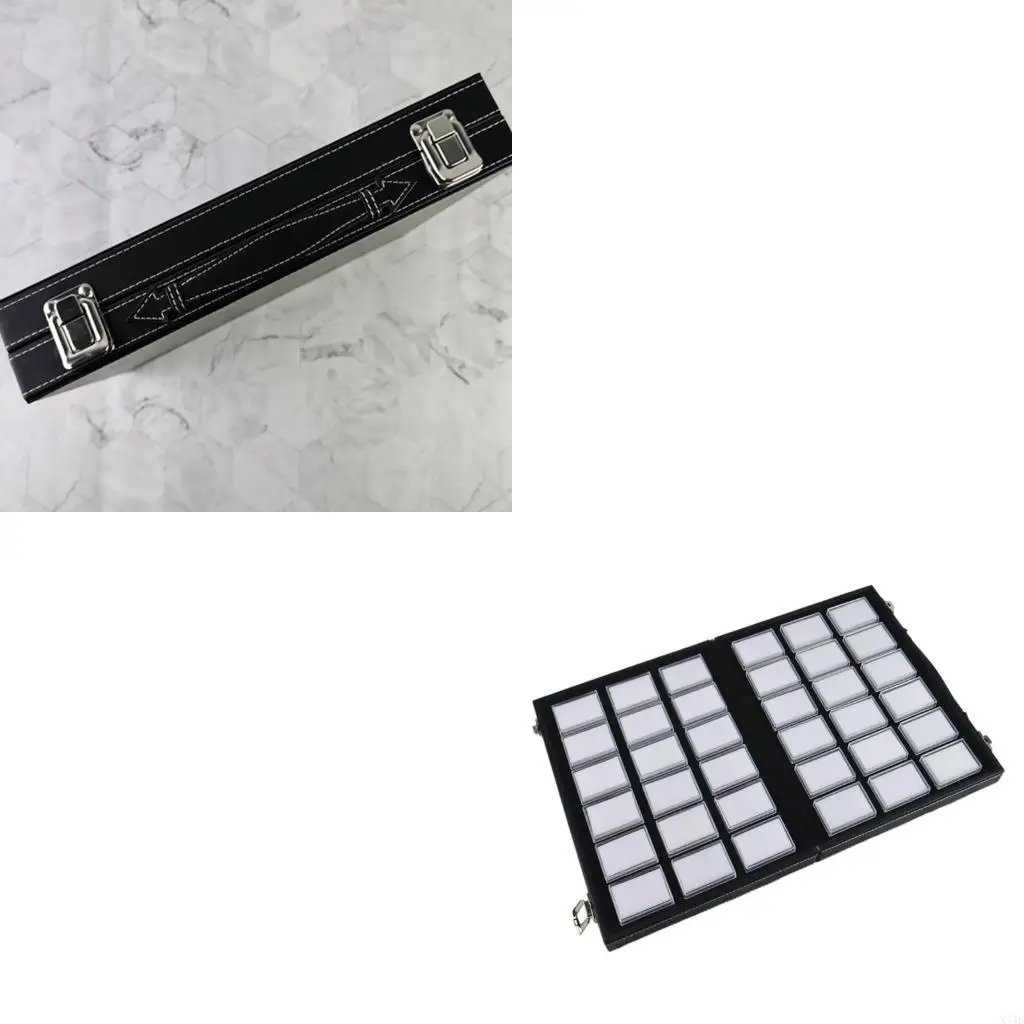 

Clear Rectangular Jewelry Organizers Featuring Detachable Leather Handle