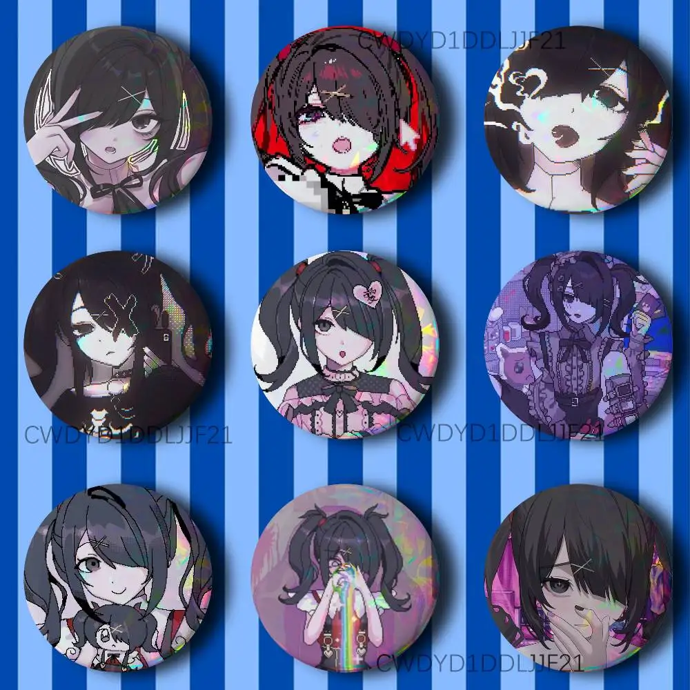 A-Ame Chan Needy Streamer Overload Button Pins Tinplate Brooches Cartoon Creative Badge for Backpack Clothes Decor
