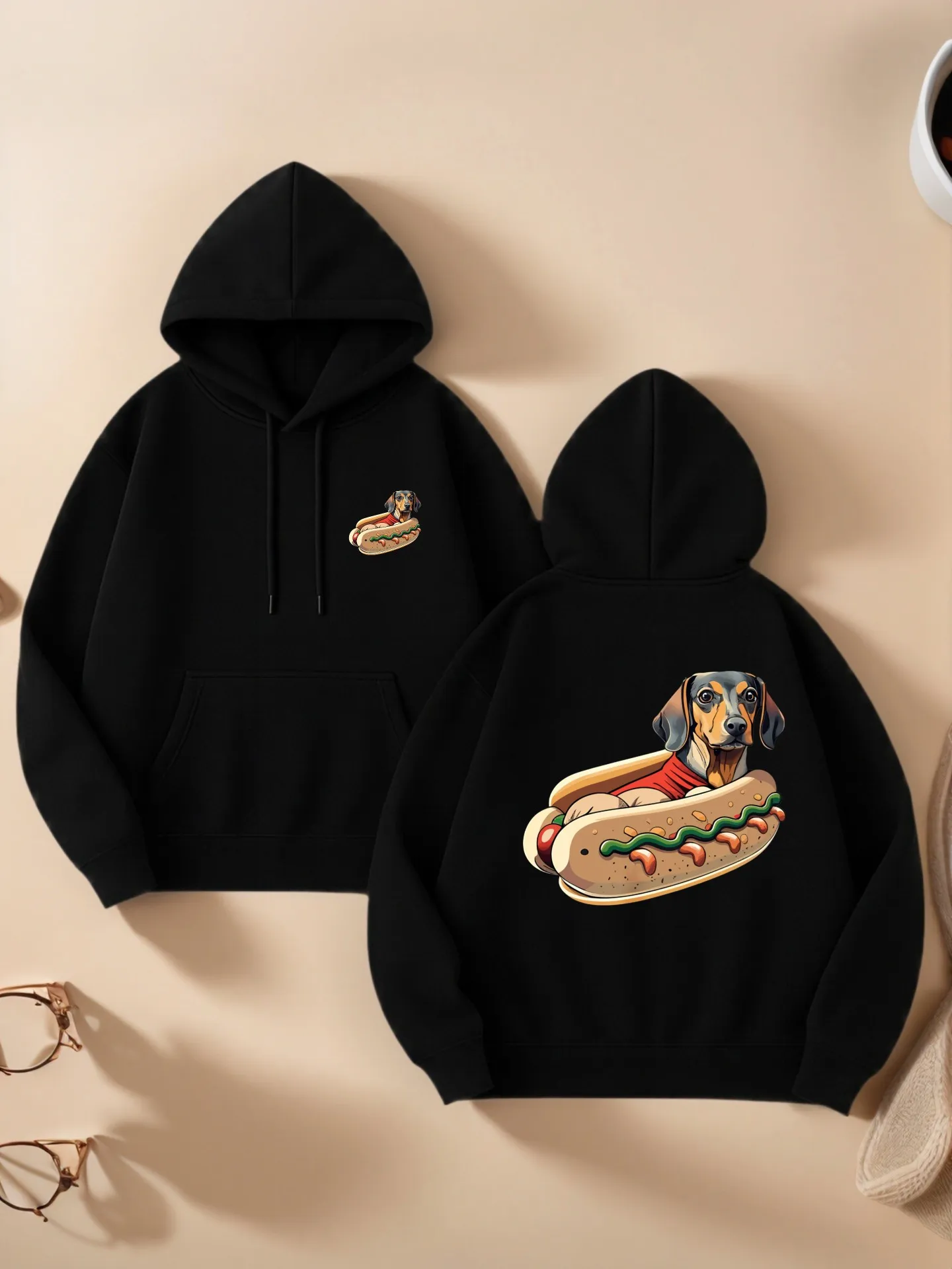 

Толстовка с рисунком для женщин, Cute Dog Hot - принт собаки, повседневная эстетика, мягкая ткань, повседневная повседневная одежда, для молодых мужчин