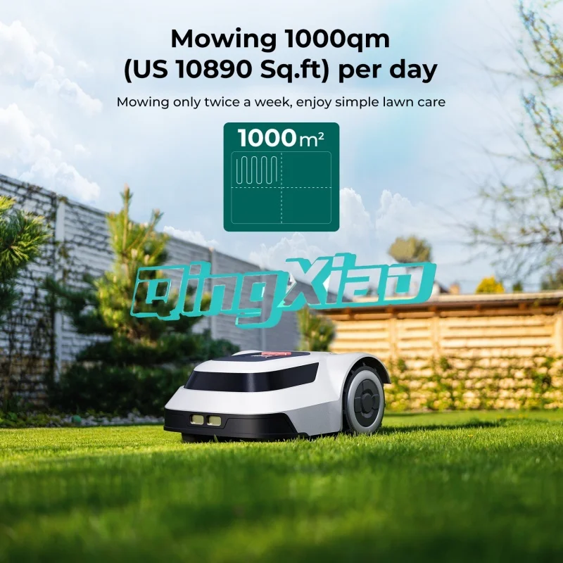 Cordless Fully Automatic Lawn Mower with APP Control Battery Powered Obstacle Avoidance for Household Park Garden Equipment