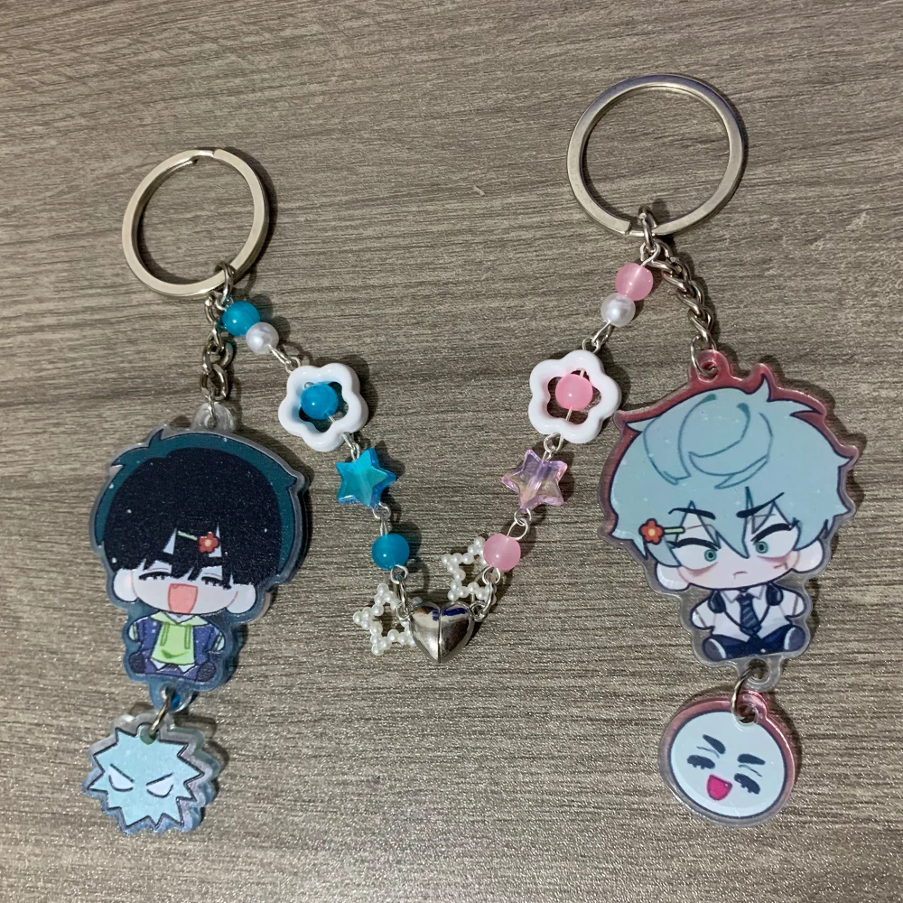 2PCS/set Popular Anime Alien Stage Magnetic Keychains Bagpack Pendant Ivan Till Keyrings Cosplay Props Fans Couple Friends Gifts
