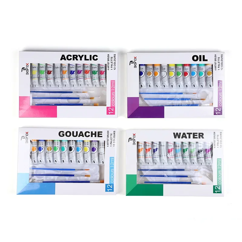 

Art Specific12ml in 12 Colors Waterproof Propylene Gouache Watercolor Oil Painting Beginner Painting Pigments Suit The Fine Arts