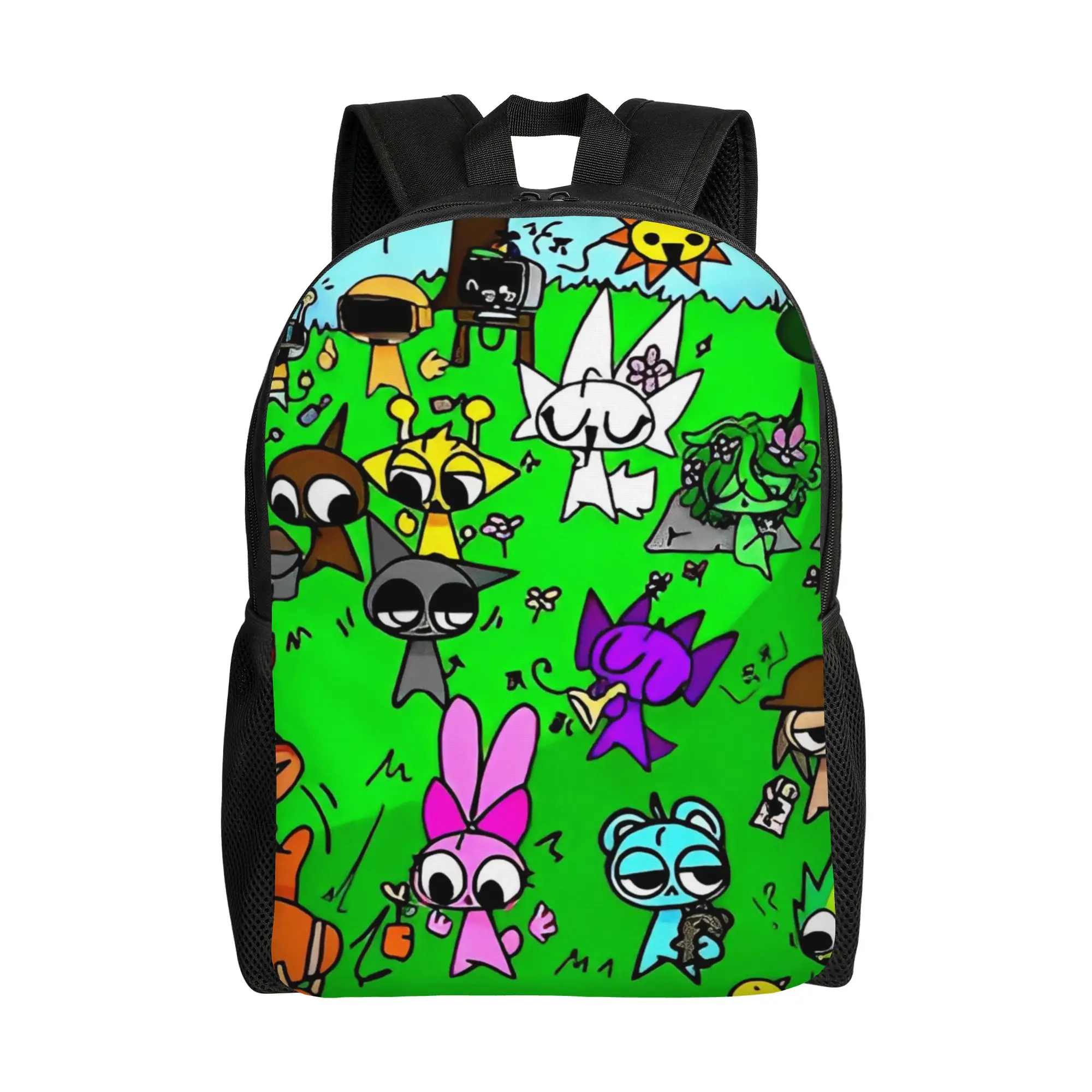 

Рюкзак Sprunki Games: повседневный, спортивный, для студентов, для походов, путешествий, городской, для мужчин и женщин, для ноутбука, из холщовой ткани