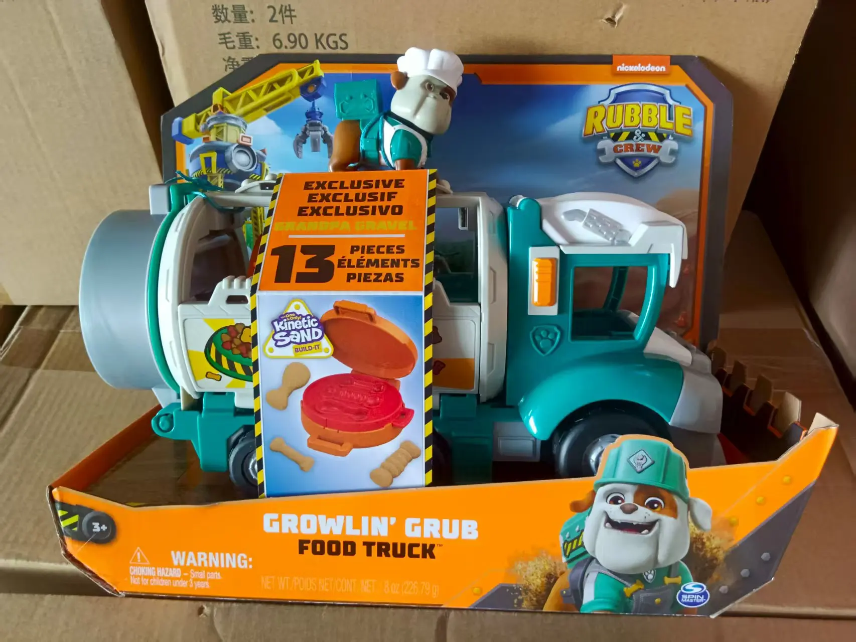 100% Original Paw Patrol Rubble & Crew Growlin Grub comida camión figuras de rescate figura de acción cumpleaños regalo de Navidad gran oferta