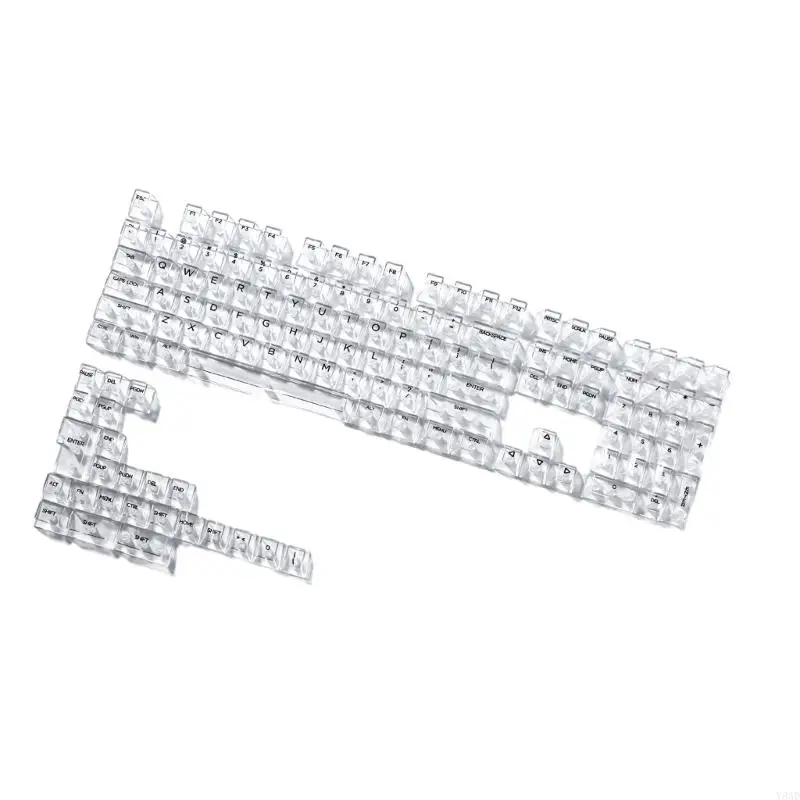 Y8AD Full Set of 132PCS Clear Keycaps 10mm Profile For 61/68/75/84/87/89/96/98/100/104/108 Various Keyboard Layouts