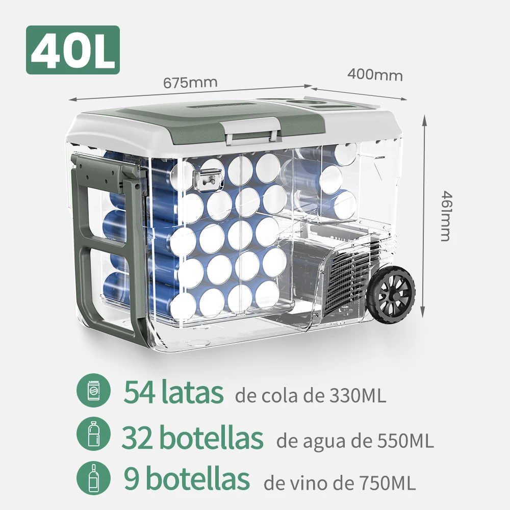 Alpicool DC 25L 40L Draagbare Autokoelkast 12Volt Compressor Koelkast Vriezer Dubbele Zone met Wiel & Handvat voor Camping Picknick