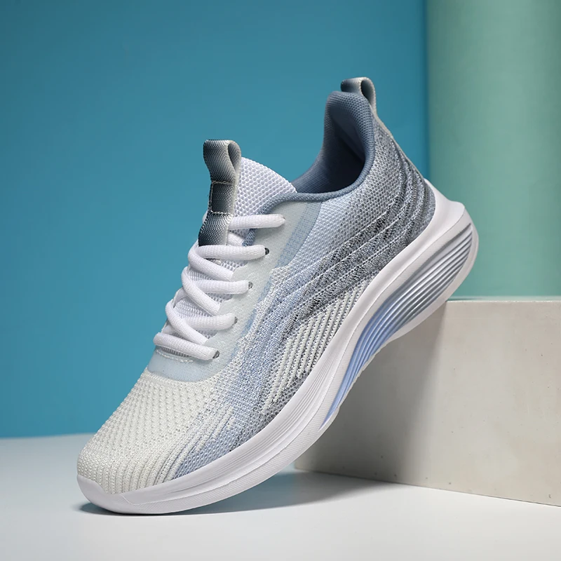 

Running Shoes Women Thick-soled Lightweight Anti-slip Mesh Casual Shoes Men Soft Breathable Lace-up Sports Shoes Men