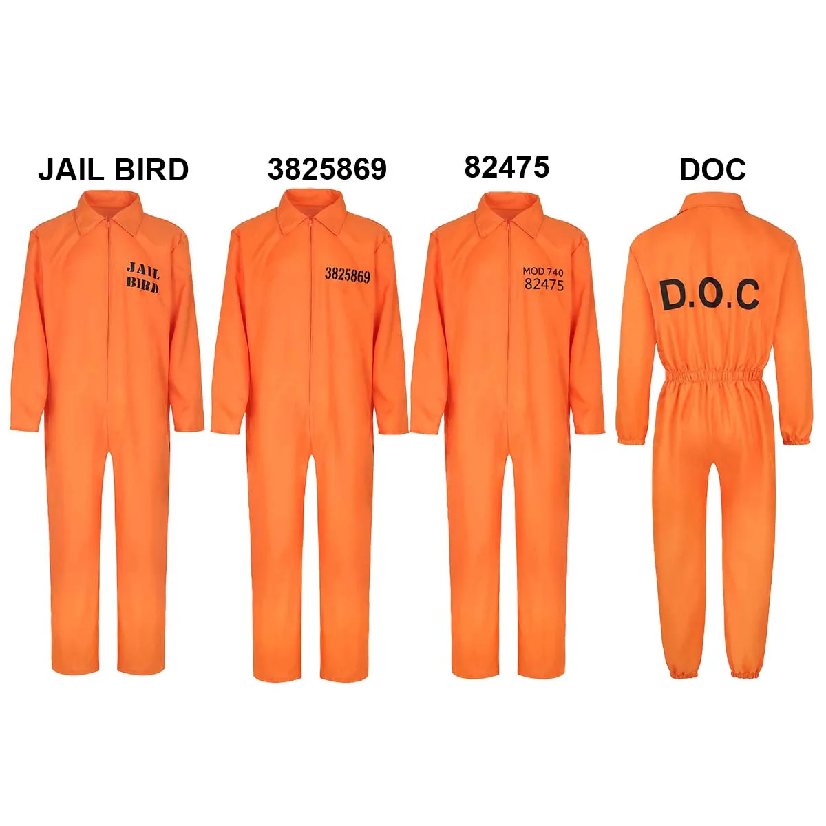 زي سجين الهالوين بذلة برتقالية للرجال البالغين #2