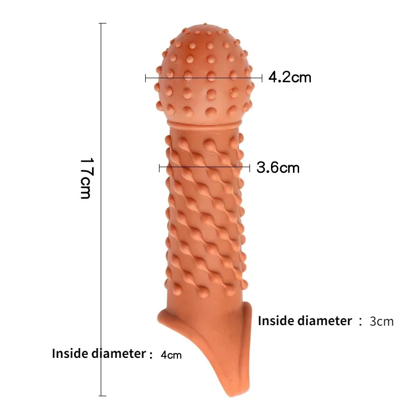 Reusable Condom for Sexual Pleasure Hard Rough Big Condom Penis Sleeve Extender for Men Delay Ejaculation