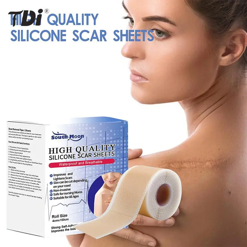 Silicone Scar Sheets Clear Scars Tape Strip Invisible Silicone Self-Adhesive Patches For C-Section Surgery Keloid Burn Acne