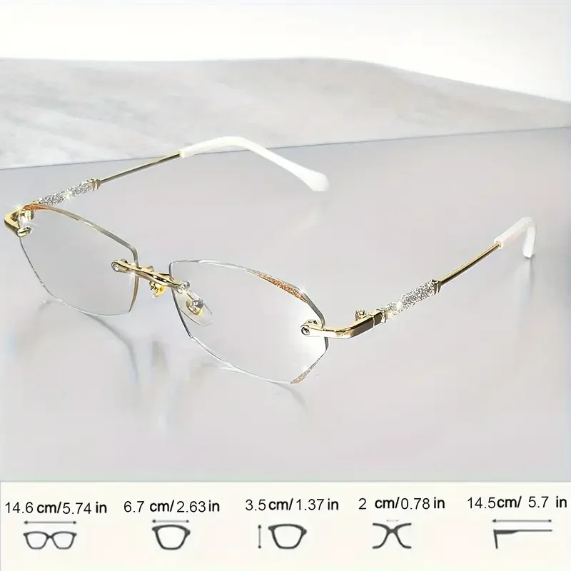 One One pair of fashionable frameless reading glasses, suitable for both men and women, available in sizes from +1.0 to +3.5. - Aliexpress Deal