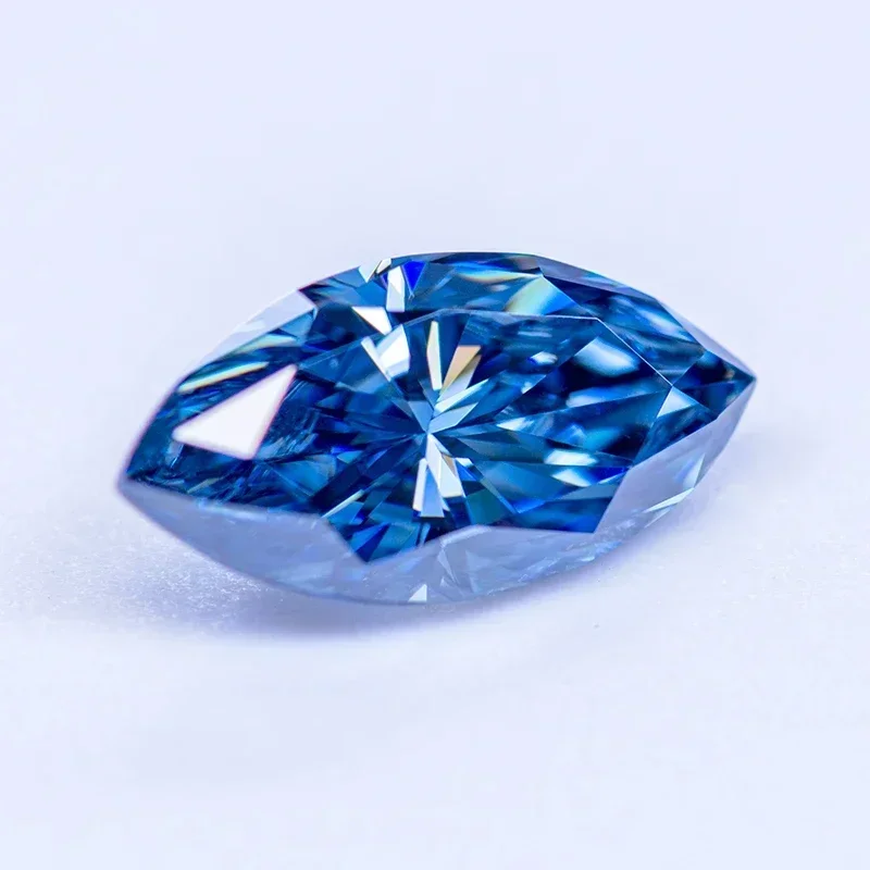 Moissanite Stone Natural Color Royal Blue Marquise Cut Lab Grown Diamond Charms DIY Woman Jewelry Making With GRA Certificate