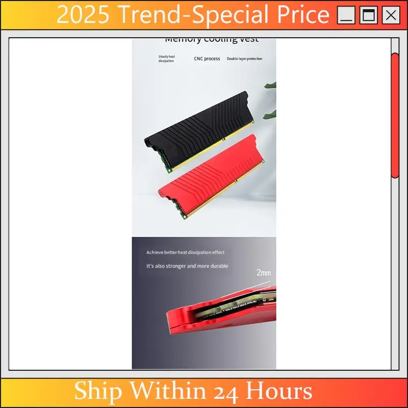 

CHYY Top Desktop Computer Single Dual-Sided Memory Radiator Aluminum Alloy Metal Radiator Memory Cooler Heat Sink Heatsink