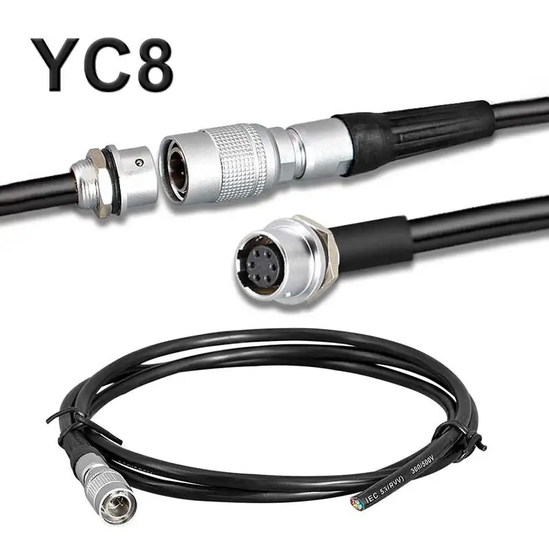 YC8 Aviation Plug Cable Industrial Grade Welding Connectors 2Pin 3Pin 4Pin 5Pin 6Pin Copper Gold-plated Connector with Wire