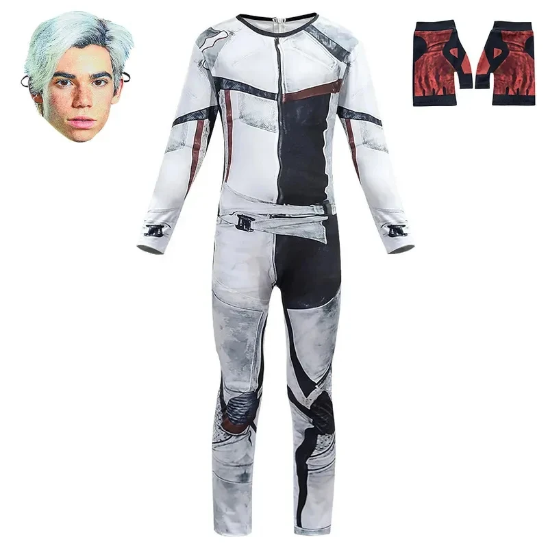 ♥ Fantasia Cosplay Jay Carlos Descendentes Adulto/Infantil AA - Macacão para Meninos, Homens e Pais - Presentes de Halloween - Novo 2026